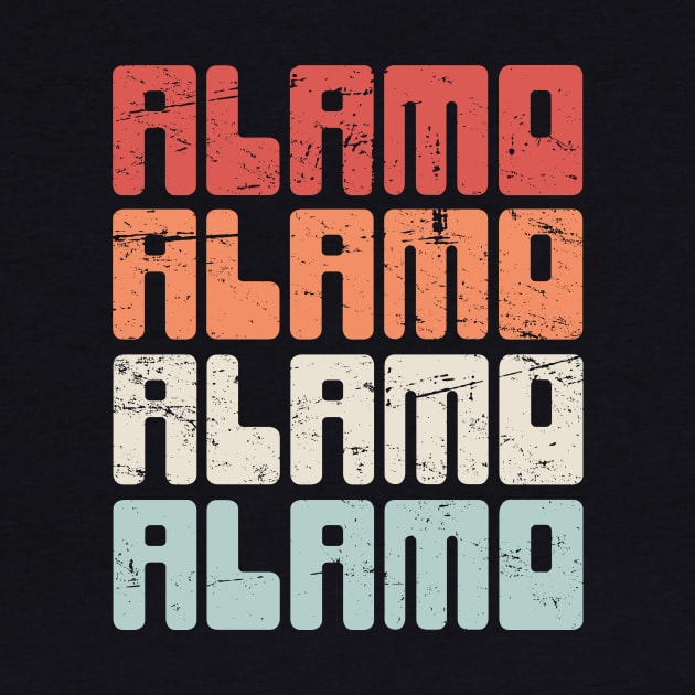 Retro 70s ALAMO Texas Text by MeatMan